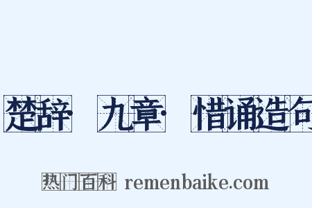 楚辞·九章·惜诵造句是什么意思的图片